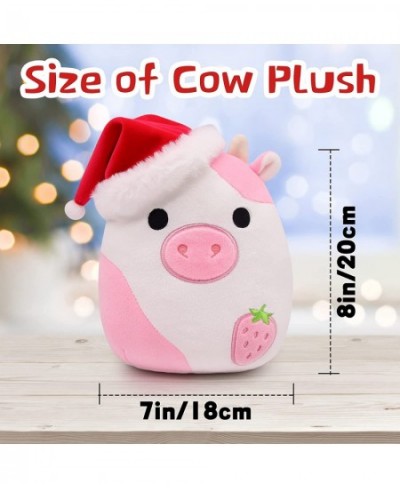 8 Inch Strawberry Cow Plush - Cute Christmas Cow Stuffed Animals Pillow Toy - Kawaii Christmas Cow Plush - Cow Pillow Plush f...