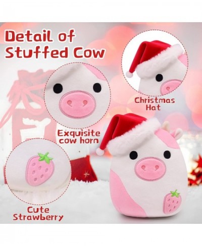 8 Inch Strawberry Cow Plush - Cute Christmas Cow Stuffed Animals Pillow Toy - Kawaii Christmas Cow Plush - Cow Pillow Plush f...