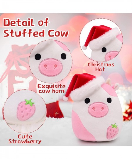 8 Inch Strawberry Cow Plush - Cute Christmas Cow Stuffed Animals Pillow Toy - Kawaii Christmas Cow Plush - Cow Pillow Plush f...