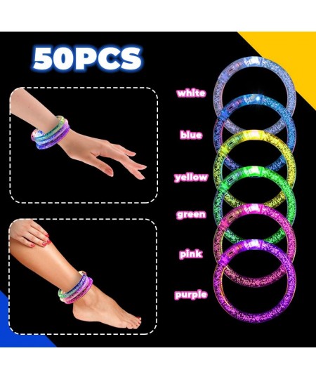 50 Pieces Glow Sticks Bracelets Neon Bracelets Glow In The Dark LED Party Supplies for Kids and Adults Light Up Toys for New ...