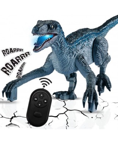 Remote Control Dinosaur Toys for Kids 4-7 Electronic Realistic Velociraptor RC Dinosaur Walking Pets Robot Dino with Lights a...