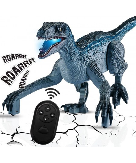 Remote Control Dinosaur Toys for Kids 4-7 Electronic Realistic Velociraptor RC Dinosaur Walking Pets Robot Dino with Lights a...