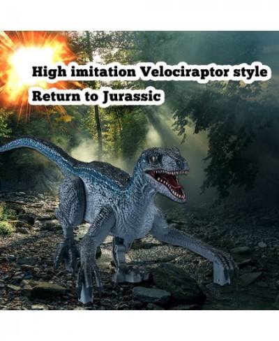 Remote Control Dinosaur Toys for Kids 4-7 Electronic Realistic Velociraptor RC Dinosaur Walking Pets Robot Dino with Lights a...