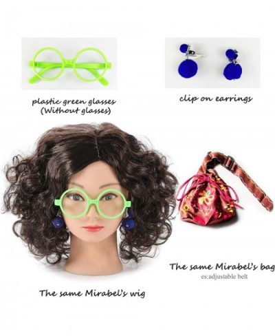 Mirabel Isabella Dress Costume Cosplay Outfit for Kids Girls with Hair Glasses Bag $60.27 - Kids' Costumes