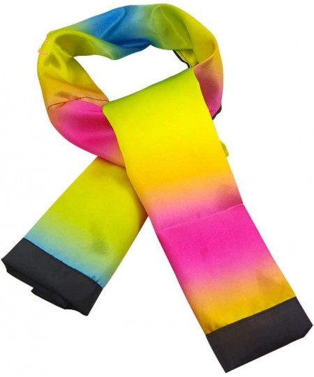 Magical Color Changing Scarf Magic Props Magic Tricks Black to Rainbow Magic Stripe Scarves for Professional Magician Kids Fu...