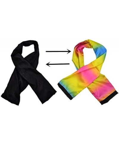 Magical Color Changing Scarf Magic Props Magic Tricks Black to Rainbow Magic Stripe Scarves for Professional Magician Kids Fu...