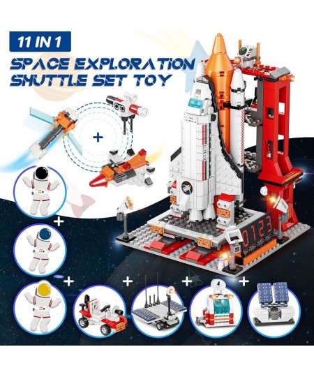 Space Exploration Shuttle Toys City Aerospace Building Sets Toys for 6 7 8 9 10 11 12 Years Old Boys Kids STEM Spaceship Rock...