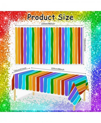 3 Packs Rainbow Party Tablecloths Colorful Rainbow Plastic Table Covers Rainbow Themed Disposable Rectangular Table Cloth for...