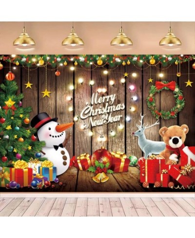 7x5ft New Year Christmas Backdrop Banner 84x60 inch Merry Christmas Eve Photo Backgrounds Christmas Trees Snowman Elk Xmas Pa...