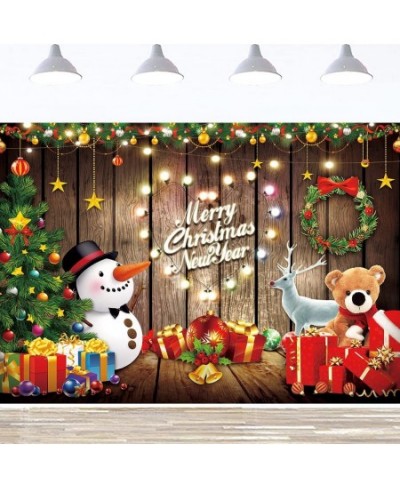 7x5ft New Year Christmas Backdrop Banner 84x60 inch Merry Christmas Eve Photo Backgrounds Christmas Trees Snowman Elk Xmas Pa...