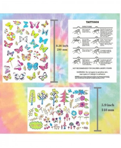 120+Styles Tie Dye Birthday Party Supplies Tie Dye Temporary Tattoos For Kids Tie Dye Birthday Party Decorations Fake Waterpr...