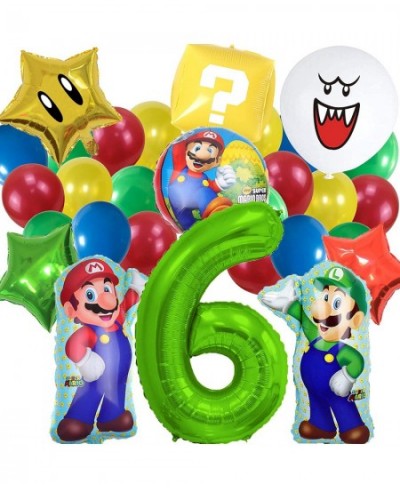 Super Mario Birthday Party Supplies - Mario and Luigi Bros Game Balloons Boo Balloon Vedio Game 6th Party Decorations for Boy...