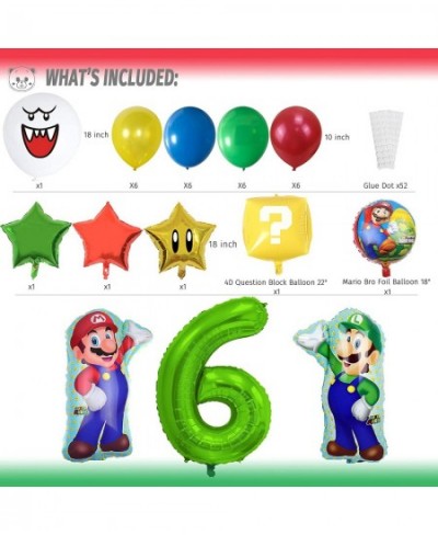 Super Mario Birthday Party Supplies - Mario and Luigi Bros Game Balloons Boo Balloon Vedio Game 6th Party Decorations for Boy...