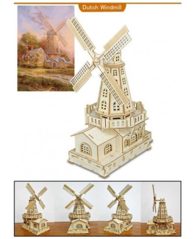 3D Wooden Puzzles Laser Engraving DIY Safe Assembly Constructor Kit Toy for Teens and Adults World Famous Buildings Mechanica...