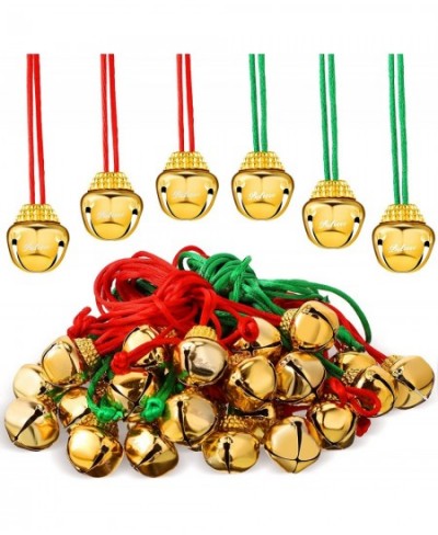 120 Pieces Christmas Bell Necklaces Believe Large Bell Necklaces Holiday Christmas Necklace for Kids Women Costume Craft Part...