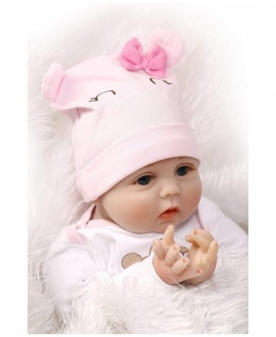 NPKDOLLs Reborn Baby Dolls 22 inches Soft Simulation Silicone Vinyl Vivid Boy Girl Toy Pink Bear Lucy $65.69 - Dolls