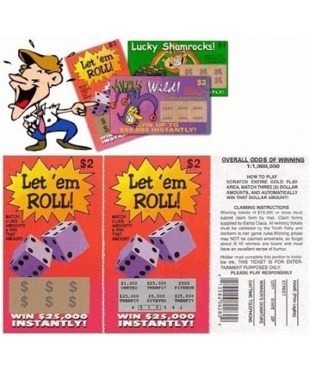 Fake Lottery Tickets 5 Pack Prank $13.64 - Gags & Practical Joke Toys