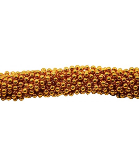 33 Inch 7mm Round Metallic Orange Mardi Gras Beads - 6 Dozen (72 Necklaces) $26.38 - Kids' Dress-Up Accessories