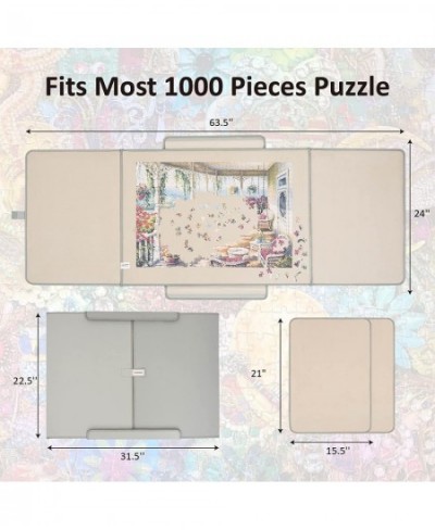 1000 Piece Puzzle Board Portable Puzzle Board Puzzle Mat with 1 Handle Bag 2 Sorting Trays and 6 Colorful Trays Puzzle Mat fo...