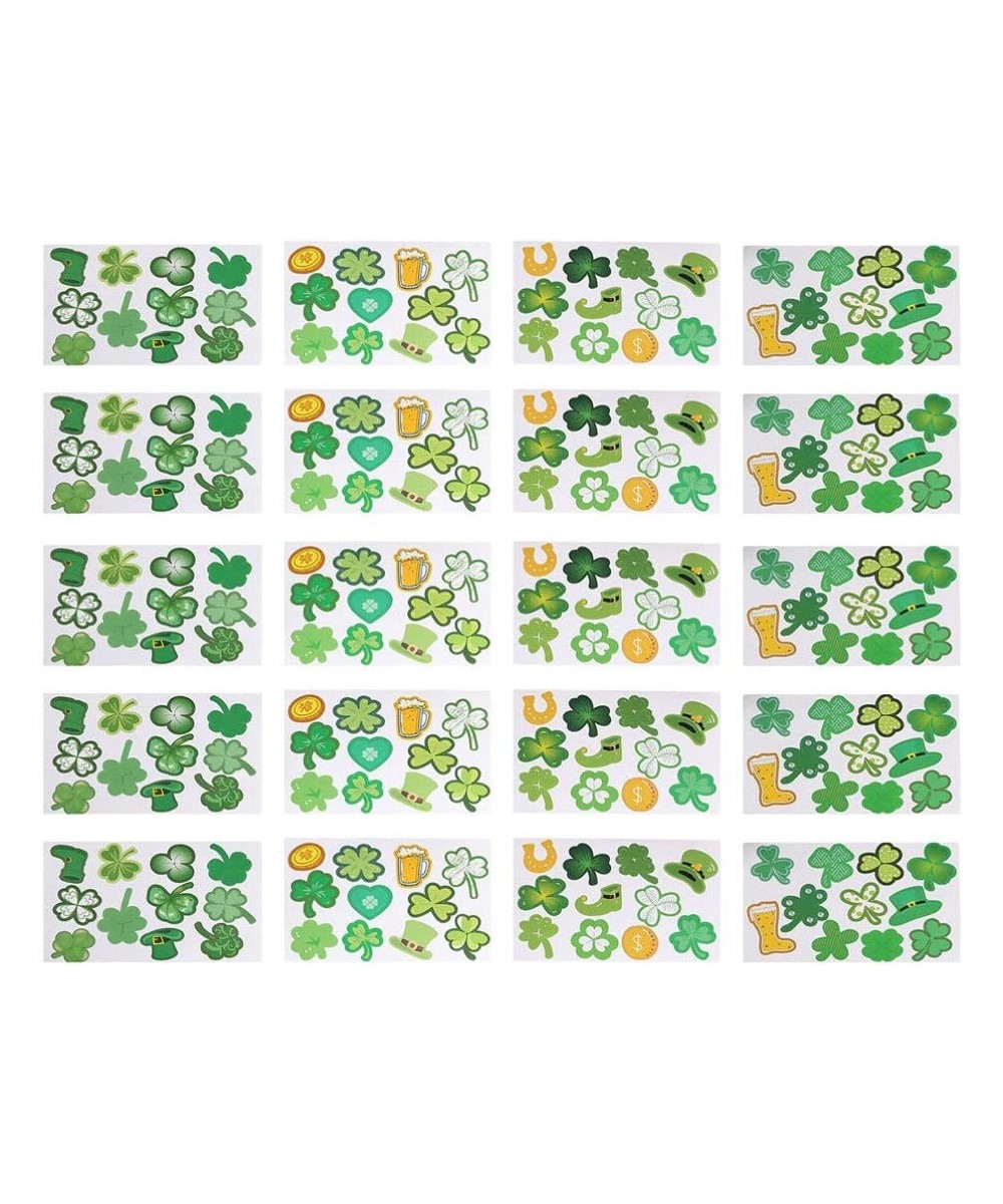 Shamrock Stickers St. Patricks Day Self-Adhesive Stickers Irish Party Clover Decals Shamrock Gift Label for Kids Children Gir...