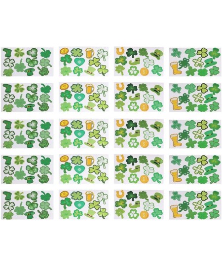 Shamrock Stickers St. Patricks Day Self-Adhesive Stickers Irish Party Clover Decals Shamrock Gift Label for Kids Children Gir...