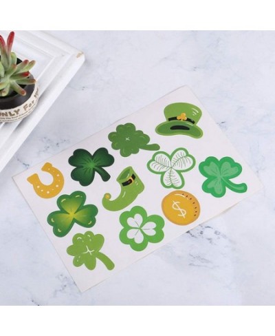 Shamrock Stickers St. Patricks Day Self-Adhesive Stickers Irish Party Clover Decals Shamrock Gift Label for Kids Children Gir...