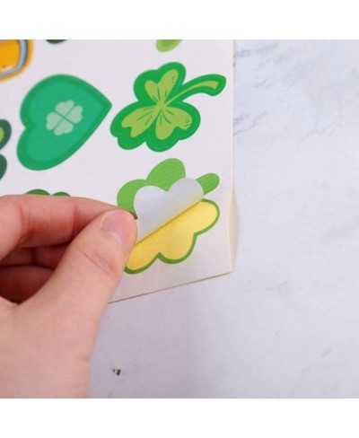 Shamrock Stickers St. Patricks Day Self-Adhesive Stickers Irish Party Clover Decals Shamrock Gift Label for Kids Children Gir...