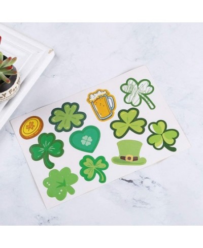 Shamrock Stickers St. Patricks Day Self-Adhesive Stickers Irish Party Clover Decals Shamrock Gift Label for Kids Children Gir...