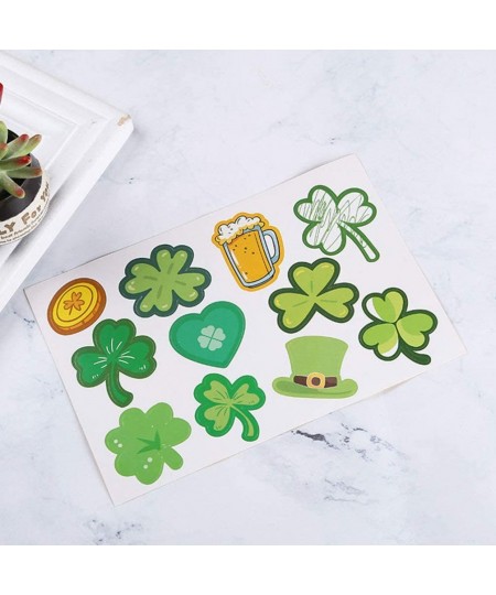 Shamrock Stickers St. Patricks Day Self-Adhesive Stickers Irish Party Clover Decals Shamrock Gift Label for Kids Children Gir...