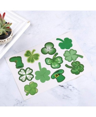 Shamrock Stickers St. Patricks Day Self-Adhesive Stickers Irish Party Clover Decals Shamrock Gift Label for Kids Children Gir...