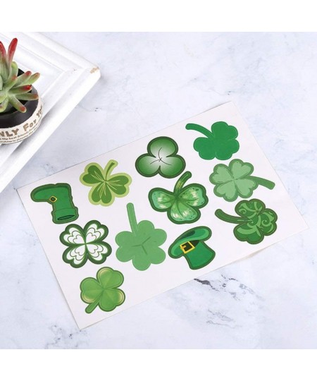 Shamrock Stickers St. Patricks Day Self-Adhesive Stickers Irish Party Clover Decals Shamrock Gift Label for Kids Children Gir...