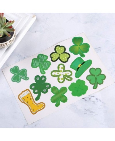 Shamrock Stickers St. Patricks Day Self-Adhesive Stickers Irish Party Clover Decals Shamrock Gift Label for Kids Children Gir...