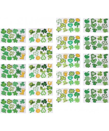 Shamrock Stickers St. Patricks Day Self-Adhesive Stickers Irish Party Clover Decals Shamrock Gift Label for Kids Children Gir...