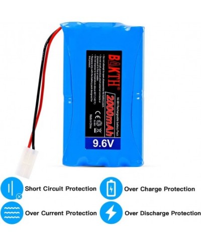 9.6V 2000mAh Rechargeable NiMH RC Battery with Tamiya Connector for RC Car RC Truck RC Airplane RC Boat Traxxas LOSI Associat...