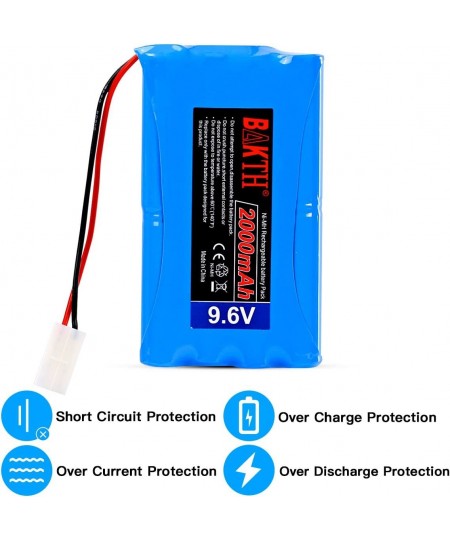 9.6V 2000mAh Rechargeable NiMH RC Battery with Tamiya Connector for RC Car RC Truck RC Airplane RC Boat Traxxas LOSI Associat...