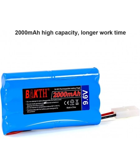 9.6V 2000mAh Rechargeable NiMH RC Battery with Tamiya Connector for RC Car RC Truck RC Airplane RC Boat Traxxas LOSI Associat...