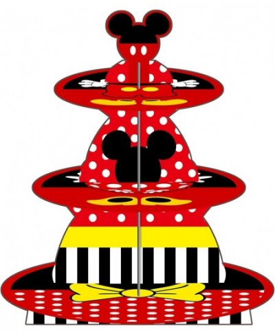 Red Mini Mouse Cupcake Stand Cartoon Mouse Birthday Party Supplies Mickey Mouse Decorations Cupcake Tower for Girls Boys Kids...