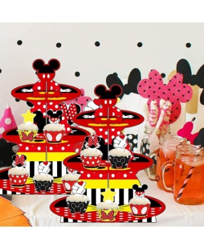 Red Mini Mouse Cupcake Stand Cartoon Mouse Birthday Party Supplies Mickey Mouse Decorations Cupcake Tower for Girls Boys Kids...