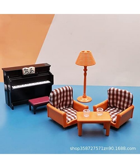 Miniature Musical Instrument Set Violin Guitar Piano Drum Trumpet Mini Figurine Ornament for Mini House Musical Room Furnishi...