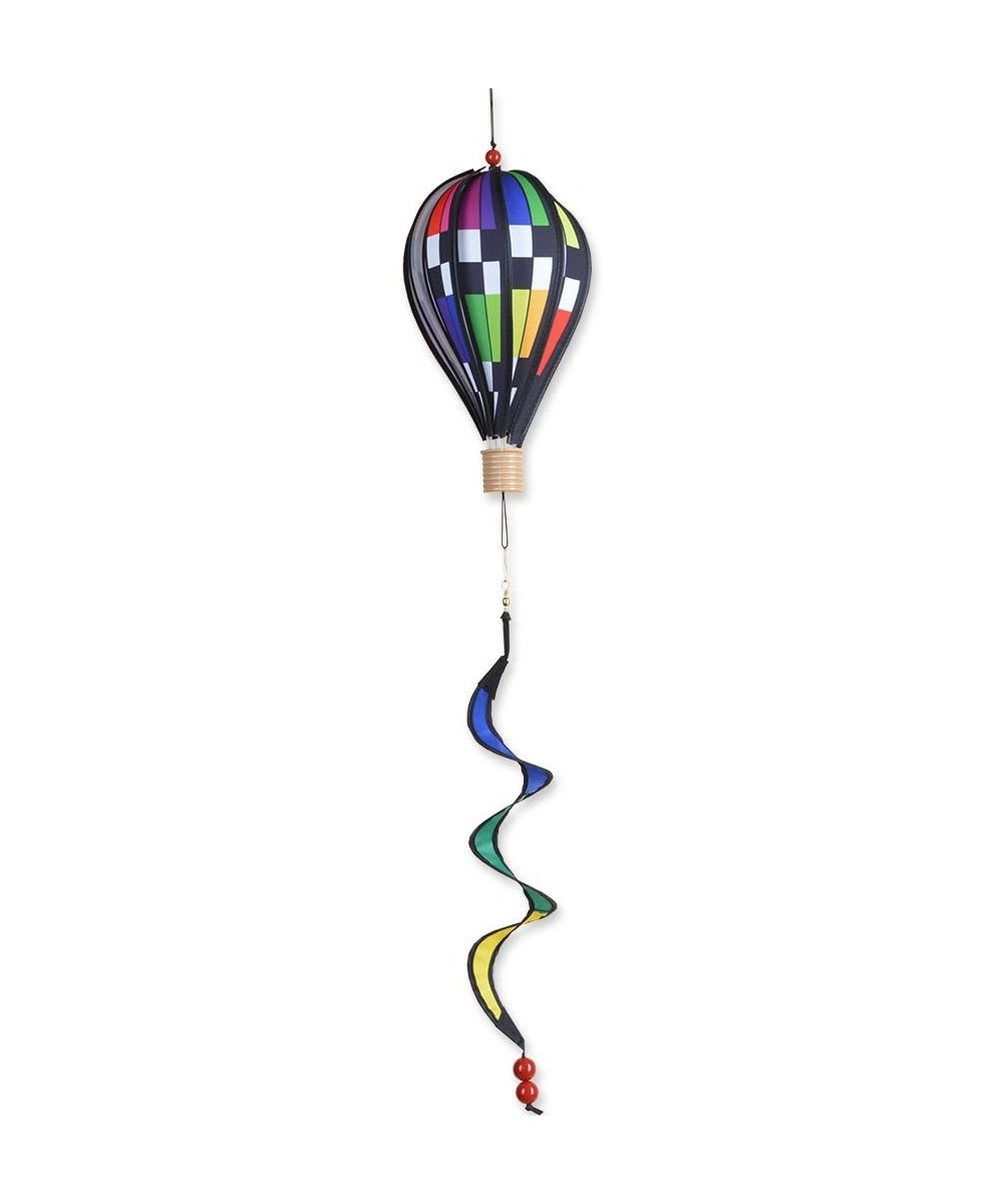 12 in. Hot Air Balloon - Checkered Rainbow $51.25 - Kites & Wind Spinners