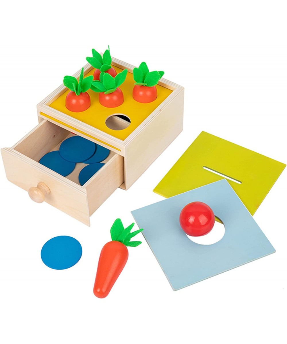 3 in 1 Montessori Toys for 1 Year Old Includes Object Permanence Box Montessori Coin Box Carrot Harvest Game-Montessori Toys ...