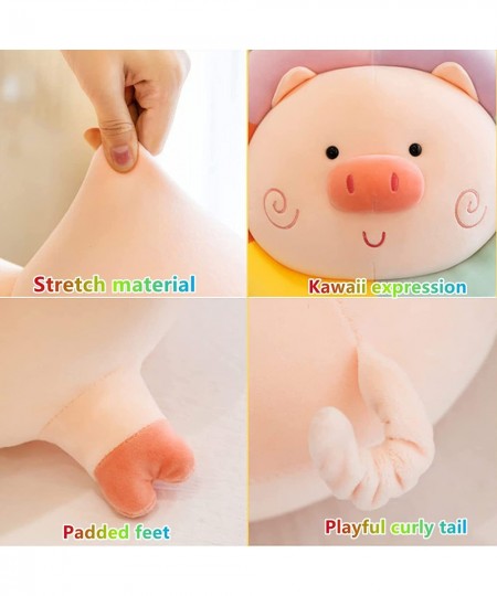 Cute Pig Stuffed Animal Plush Toy Soft Rainbow Pig Plushes Hugging Pillow Gifts for Bedding Birthday and Room Decoration 9.8 ...