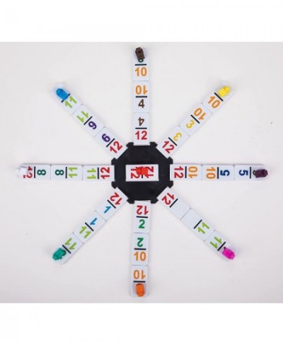 Mexican Train Number Dominoes Set Double 12 Dominoes 91 Tiles Games with Aluminum Case Number Dominoes Set Well Painted for K...