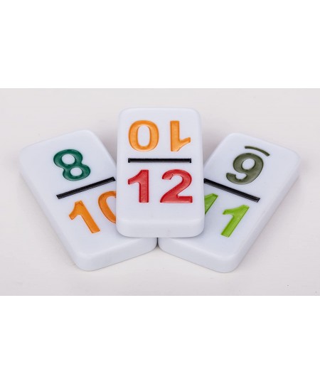 Mexican Train Number Dominoes Set Double 12 Dominoes 91 Tiles Games with Aluminum Case Number Dominoes Set Well Painted for K...