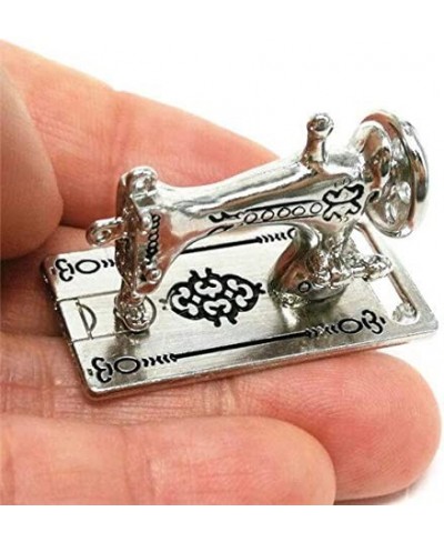 1:12 Dollhouse Miniature Furniture Accessories Vintage Sewing Machine Silver Decoration Miniature Dollhouse Retro Furniture D...