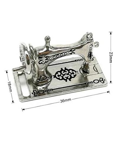 1:12 Dollhouse Miniature Furniture Accessories Vintage Sewing Machine Silver Decoration Miniature Dollhouse Retro Furniture D...