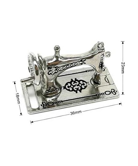 1:12 Dollhouse Miniature Furniture Accessories Vintage Sewing Machine Silver Decoration Miniature Dollhouse Retro Furniture D...