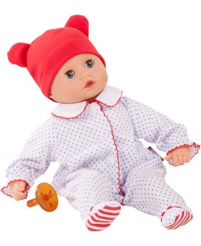 Gotz Boy Muffin 13" - Bald Soft Body Baby Doll in Red White & Blue Footed Pajamas with Blue Sleeping Eyes $80.56 - Dolls