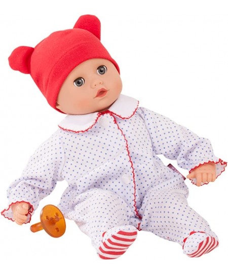 Gotz Boy Muffin 13" - Bald Soft Body Baby Doll in Red White & Blue Footed Pajamas with Blue Sleeping Eyes $80.56 - Dolls