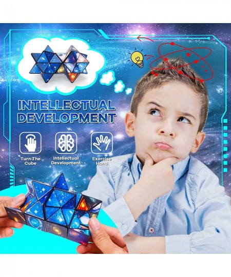 Magic Star Cube Toys 3D Geometric Brain Teaser Puzzle Games for Girls Boys Stress and Anxiety Relief Toys for Kids and Adults...